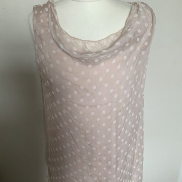 Brand New Piazza Roma Silk Polka Dot Sleeveless Top - Picture 1 of 11